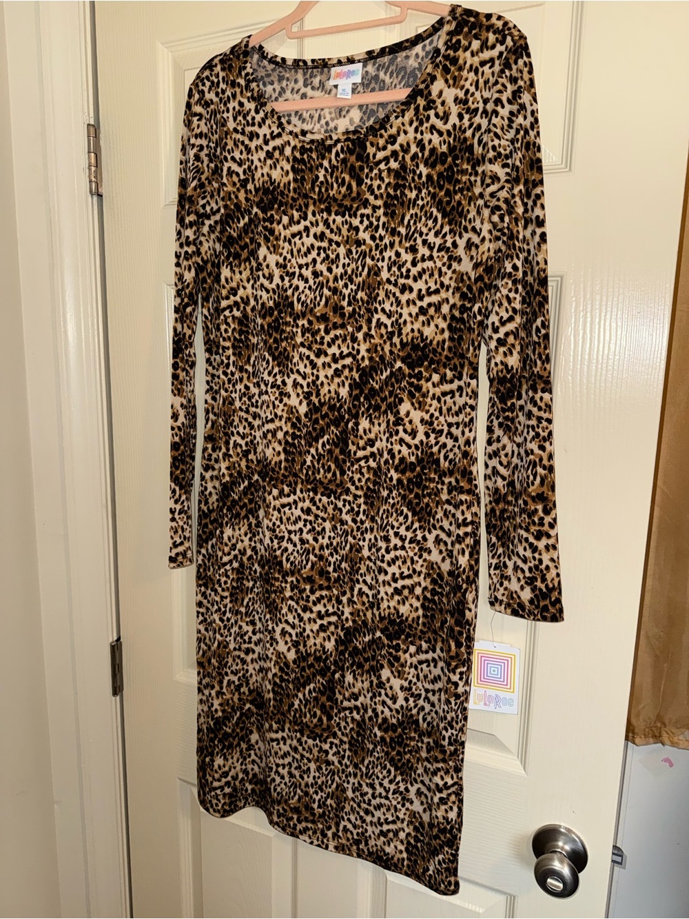 LuLaRoe Long Sleeve Leopard Print Dress - Brown/Black